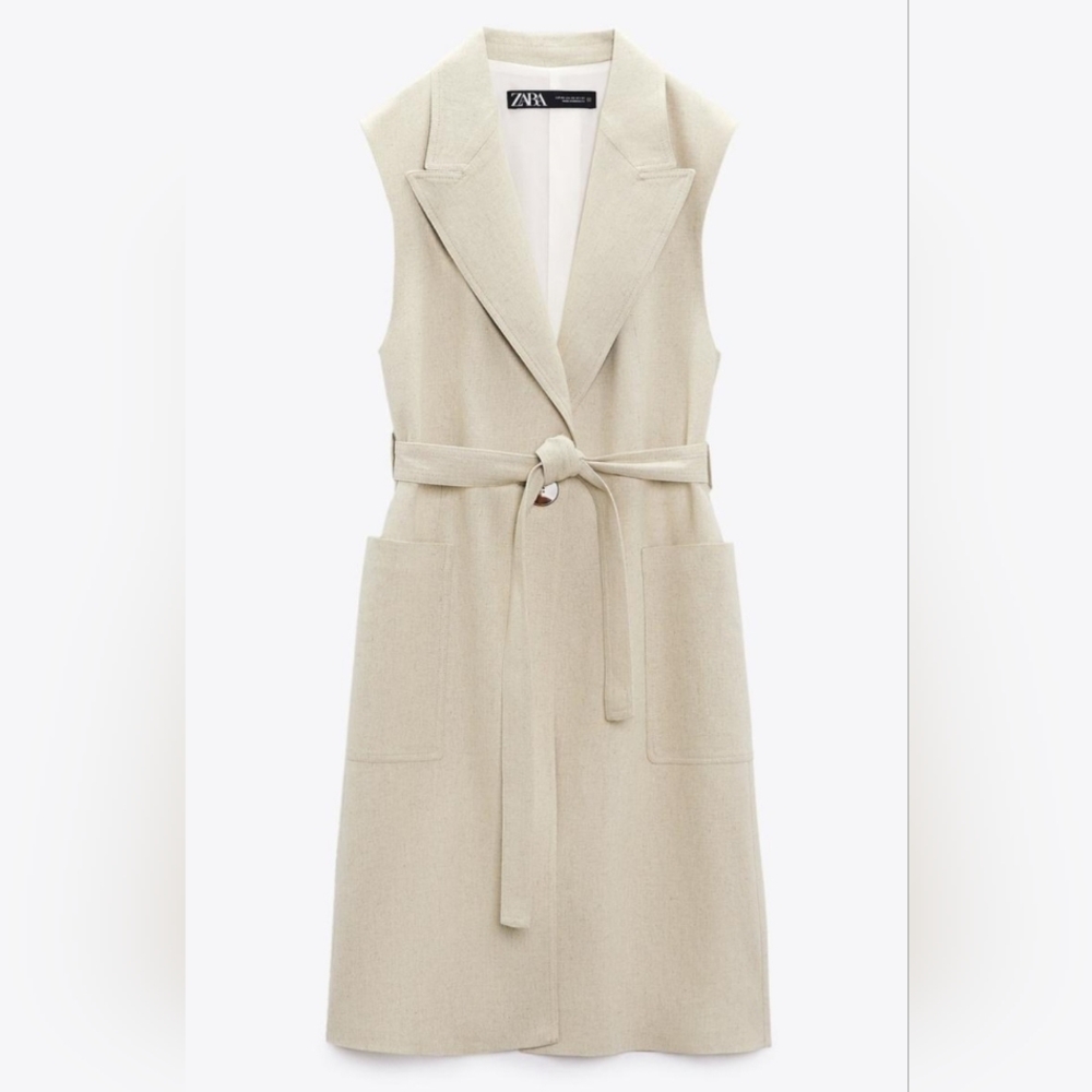 Zara Long Lien Blend Vest